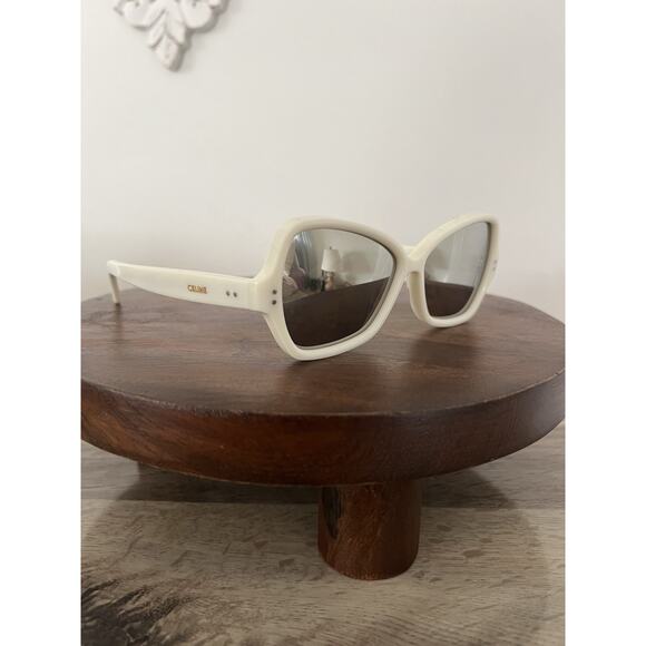 Celine White Butterfly Sunglasses CL400751 25c 56-14-145 - Picture 9 of 11